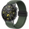Bracelet de Montre 22mm Magnétique en Nylon tressé - Tissue à dégagement rapide pour HUAWEI GT2 Pro