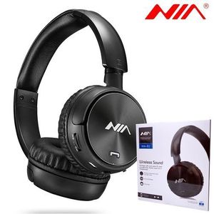 Casque Bluetooth Casque sans fil NIA Q2 avec Microphone Radio FM support Micro SD Noir