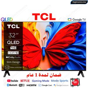 32 QLED Full HD Smart Google TV, Dolby Audio, Design sans bordure + Support Gratuit, 32S5K