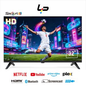 Smart TV 32" - Android 14.0 - Résolution 1366×768 - 2 HDMI + 1 USB - Compatible DVB-T2/S2 - WiFi