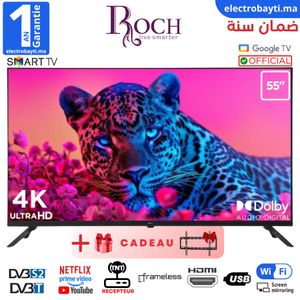Smart TV 43" 4K UHD 55 Pouces - Google TV officiel avec support GRATUIT (12 mois garantie)