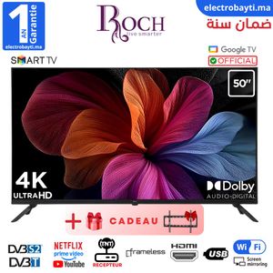 Smart TV 50" 4KUHD - Google TV avec support GRATUIT (12 mois garantie)