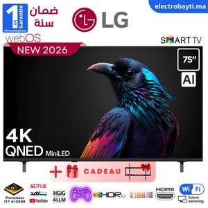 Smart TV - QNED AI QNED70 4K - 75 pouces - Télécommande Magique IA HDR10 2026